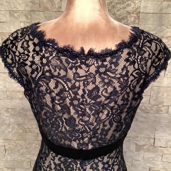 Tadashi Shoji Classic Collection Navy Blue Lace Cocktail Dress - Picture 10 of 15